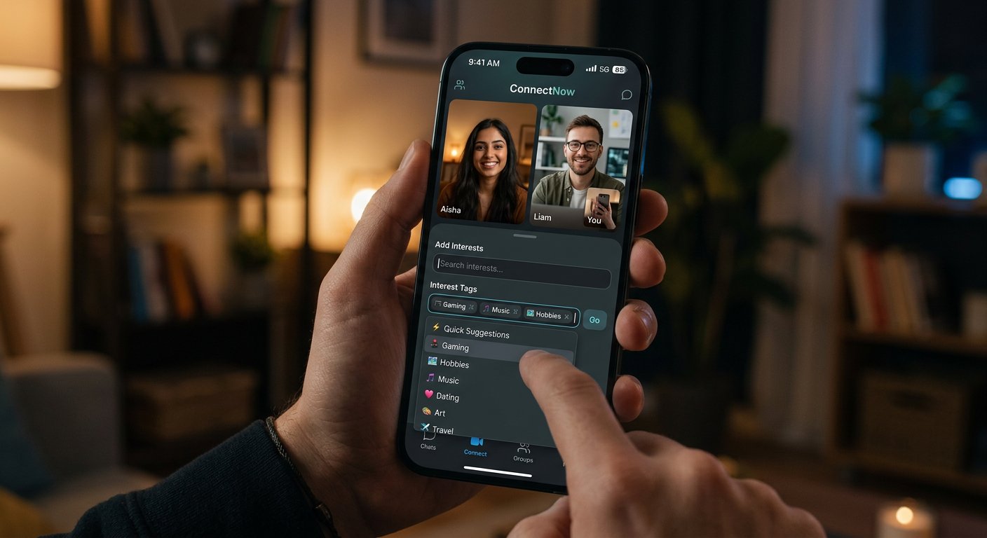 Interest selection interface for video chat 2026